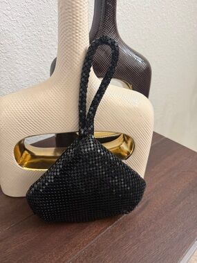 Black Sequin Evening Wristlet Bag - Unbranded